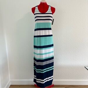 NWT Just Love Stripes White Blue Maxi Dress Size Medium